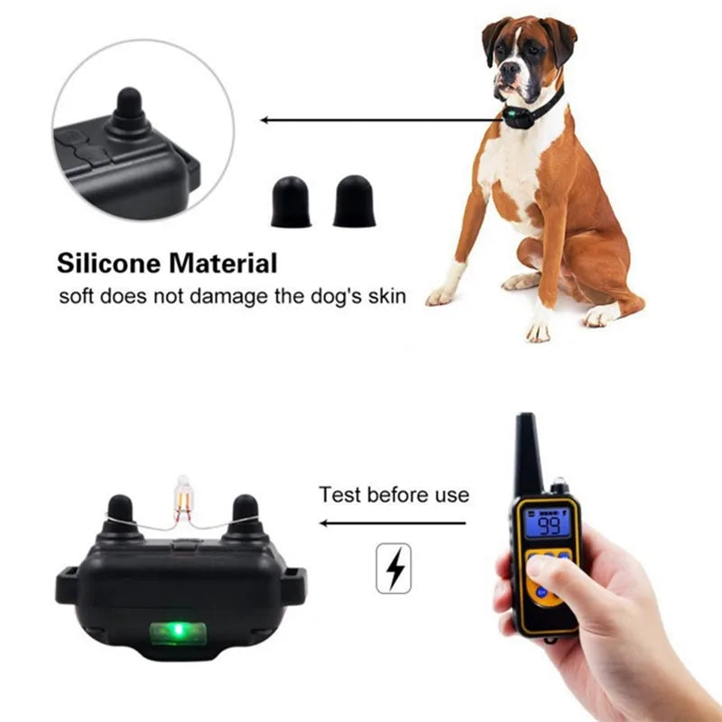 Waterproof Rechargeable Dog Training Collar with Remote & 3 Modes