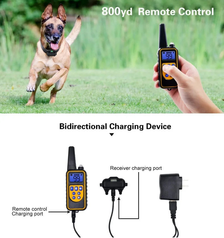 Waterproof Rechargeable Dog Training Collar with Remote & 3 Modes