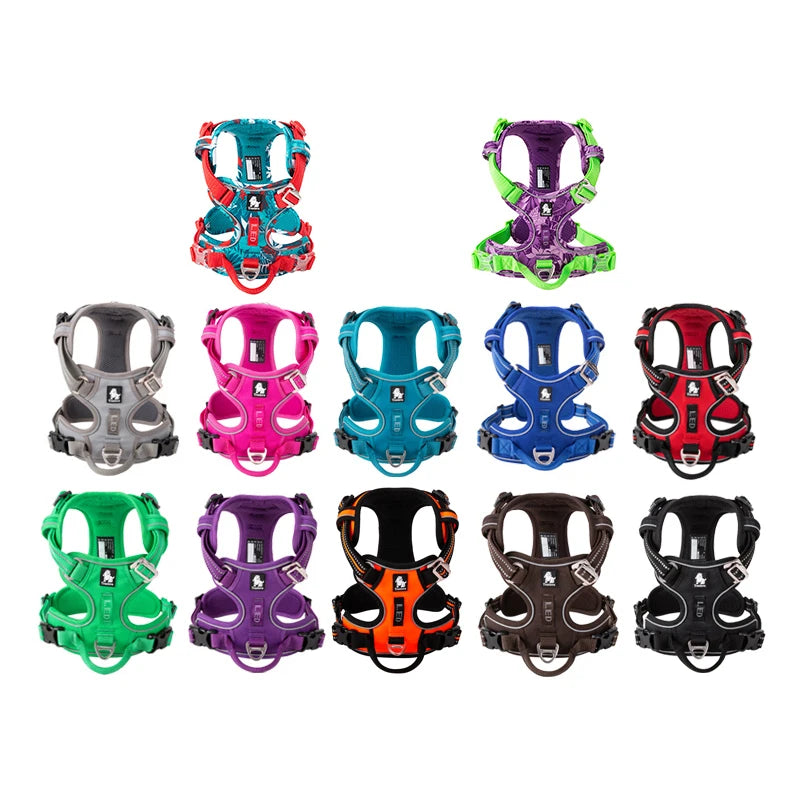 No-Pull Dog Harness with Reflective Straps and Quick-Release Buckle