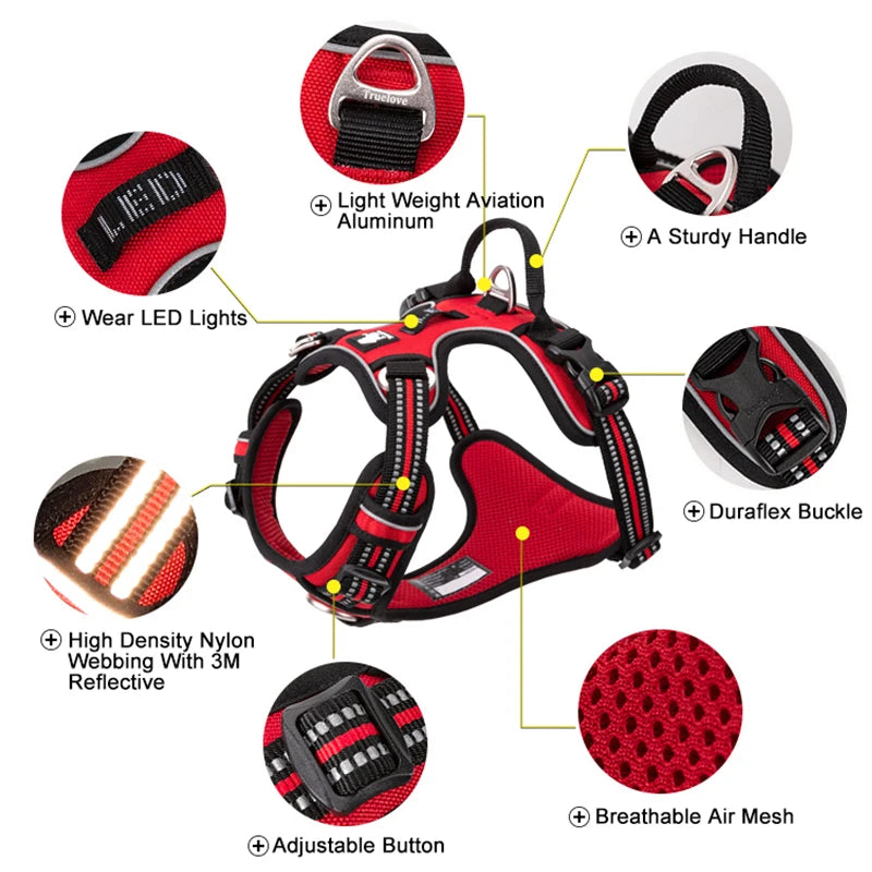 No-Pull Dog Harness with Reflective Straps and Quick-Release Buckle