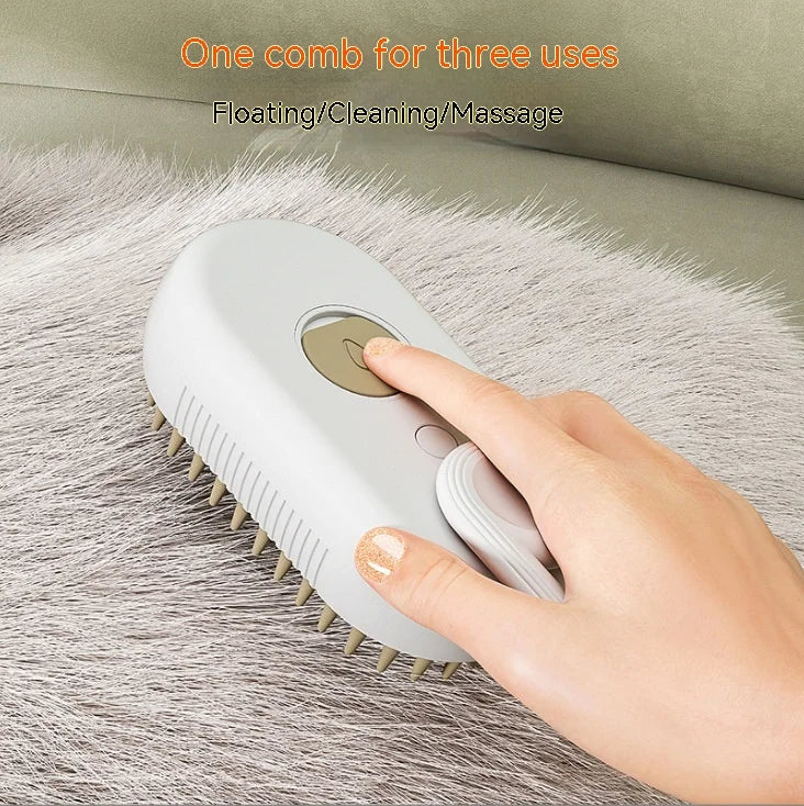 Steam Pet Grooming Comb - 4-in-1 Anti-Flyaway Brush