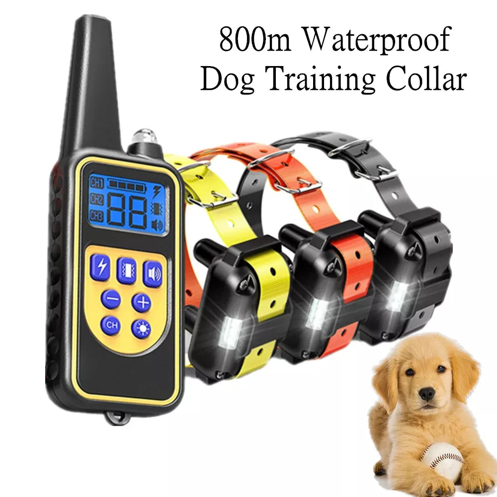 Waterproof Rechargeable Dog Training Collar with Remote & 3 Modes