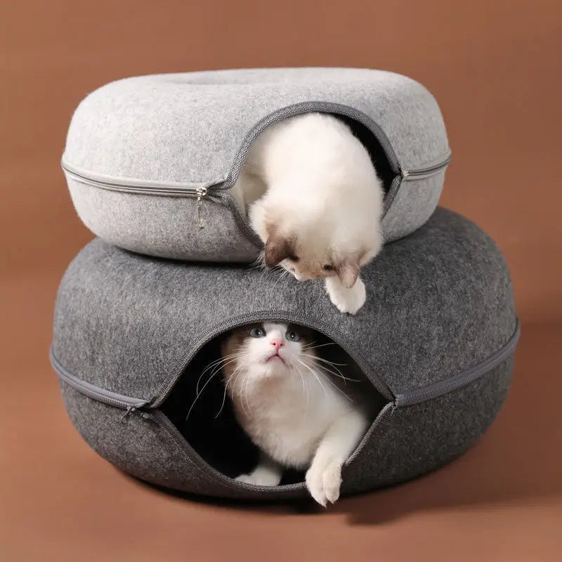 Donut Cat Bed & Play Tunnel Combo