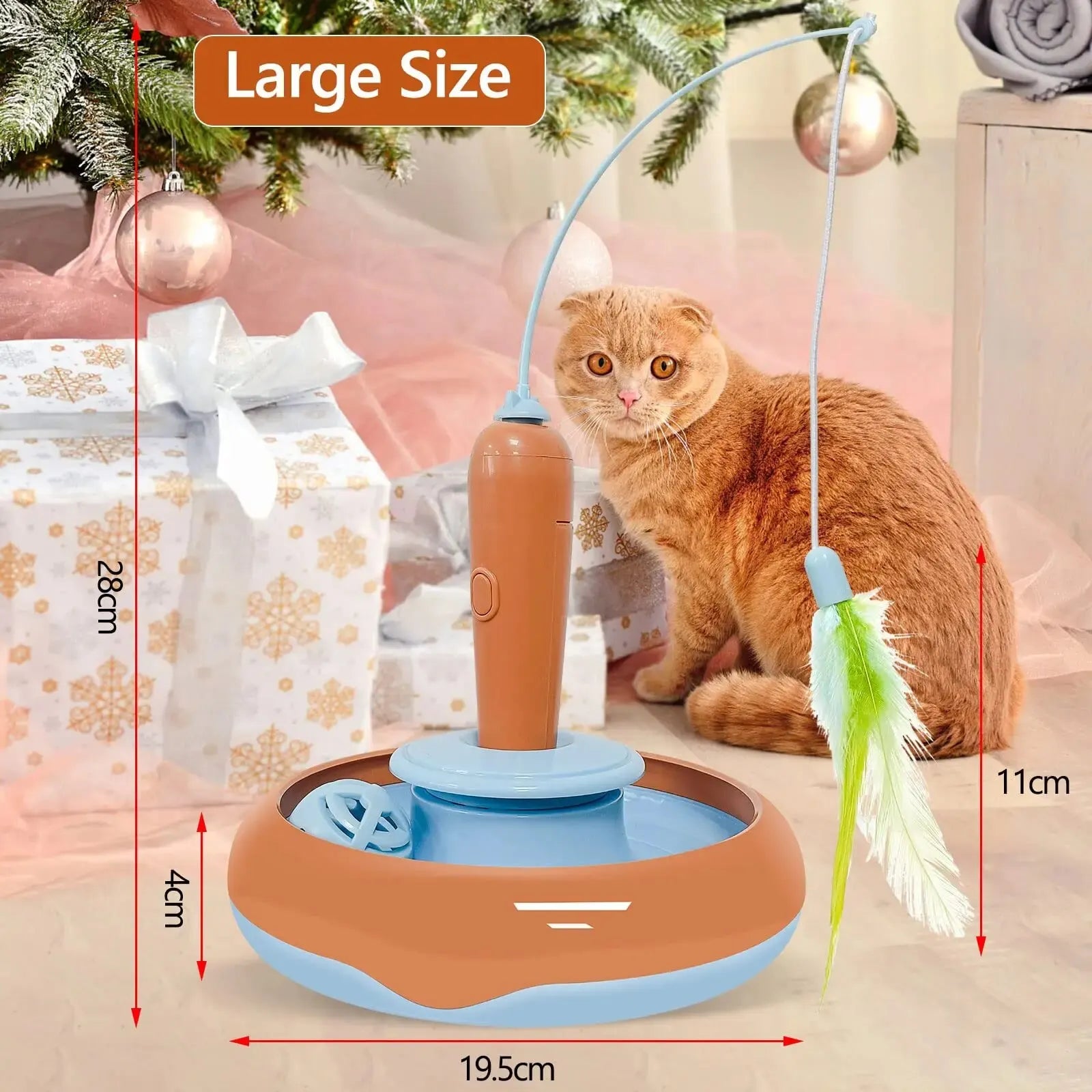 Interactive 360° Rotating Feather Toy for Cats