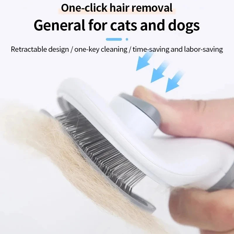 Self-Cleaning Pet Hair Removal Comb for Cats & Dogs