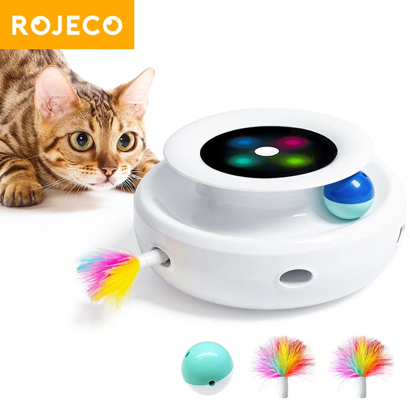 2-in-1 Interactive Feather & Ball Pet Toy Set