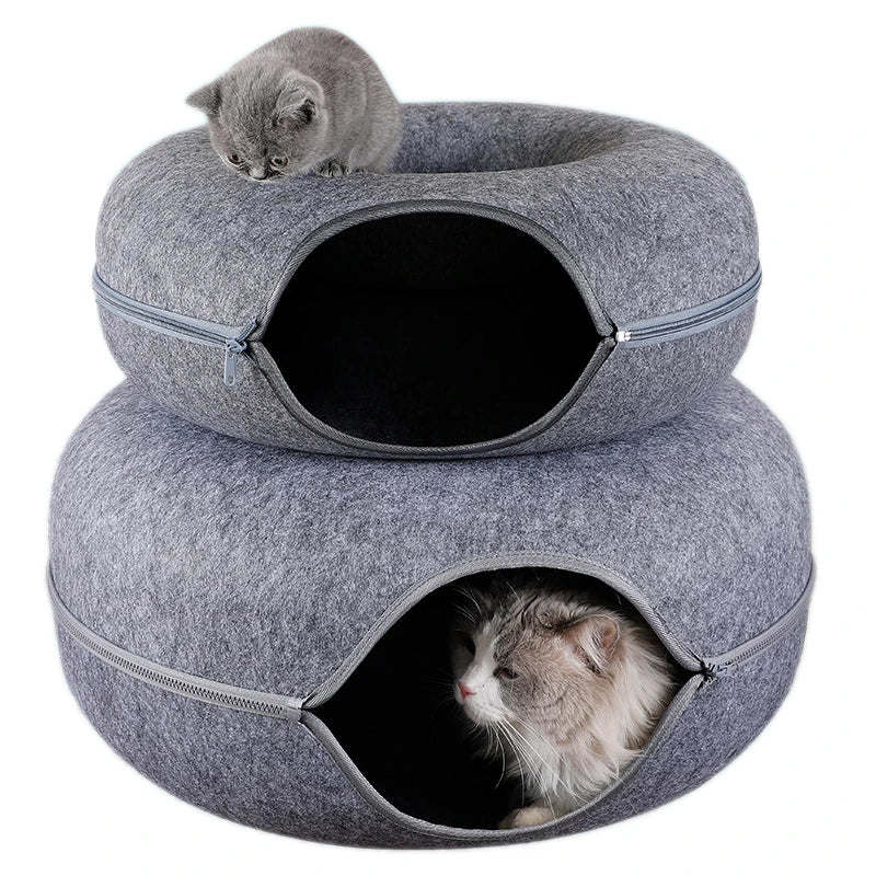 Donut Cat Bed & Play Tunnel Combo