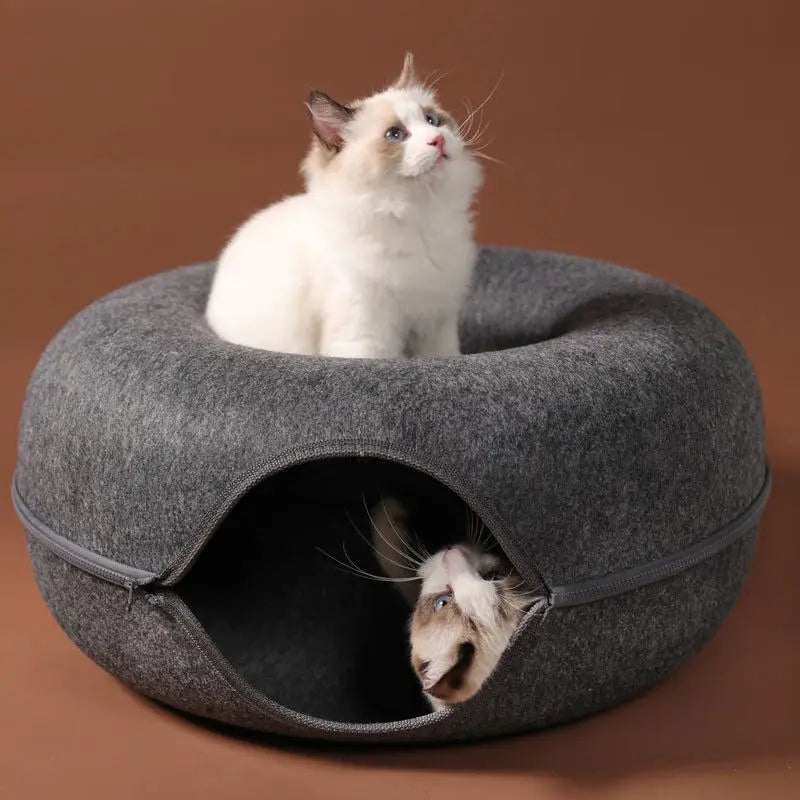 Donut Cat Bed & Play Tunnel Combo