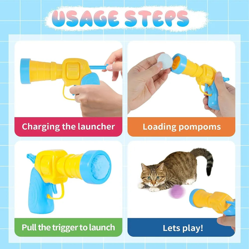 Plush Ball Launcher – Interactive Cat Toy for Endless Indoor Fun