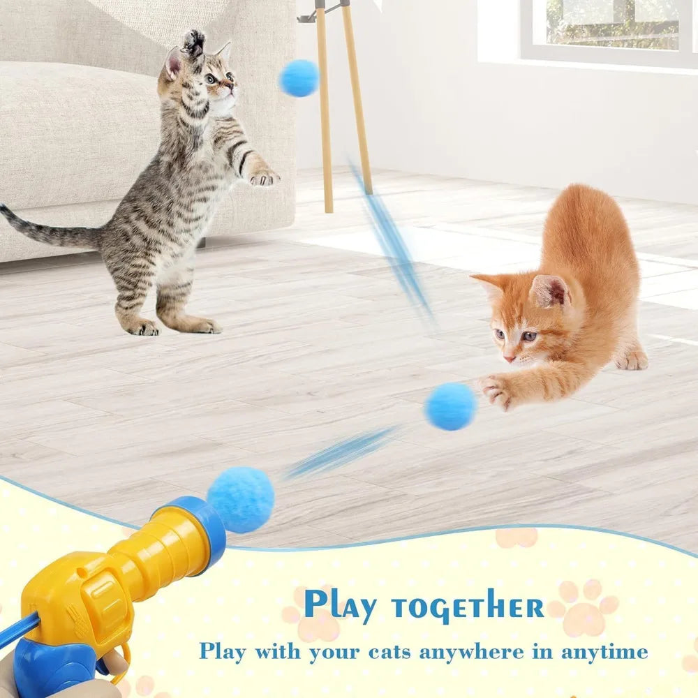 Plush Ball Launcher – Interactive Cat Toy for Endless Indoor Fun