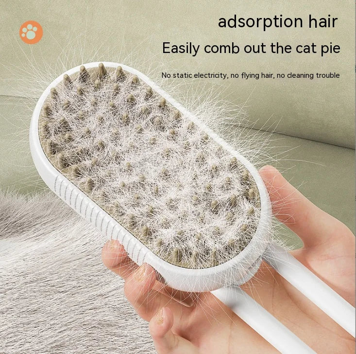 Steam Pet Grooming Comb - 4-in-1 Anti-Flyaway Brush