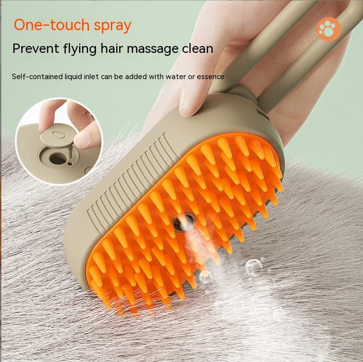 Steam Pet Grooming Comb - 4-in-1 Anti-Flyaway Brush